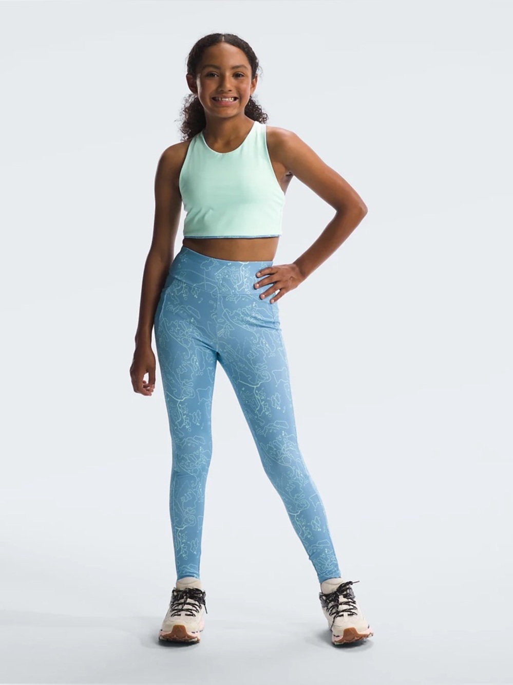 The North Face Girls' Light Blue Printed Leggings